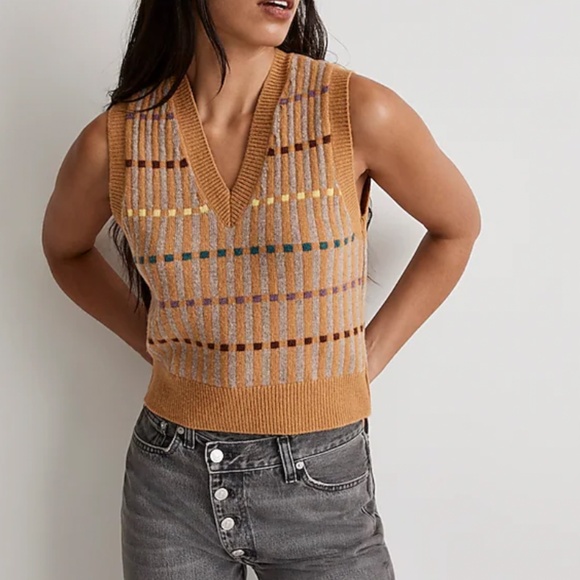 Madewell Sweaters - Madewell Jacquard V-Neck Sweater Vest, NWT. XS